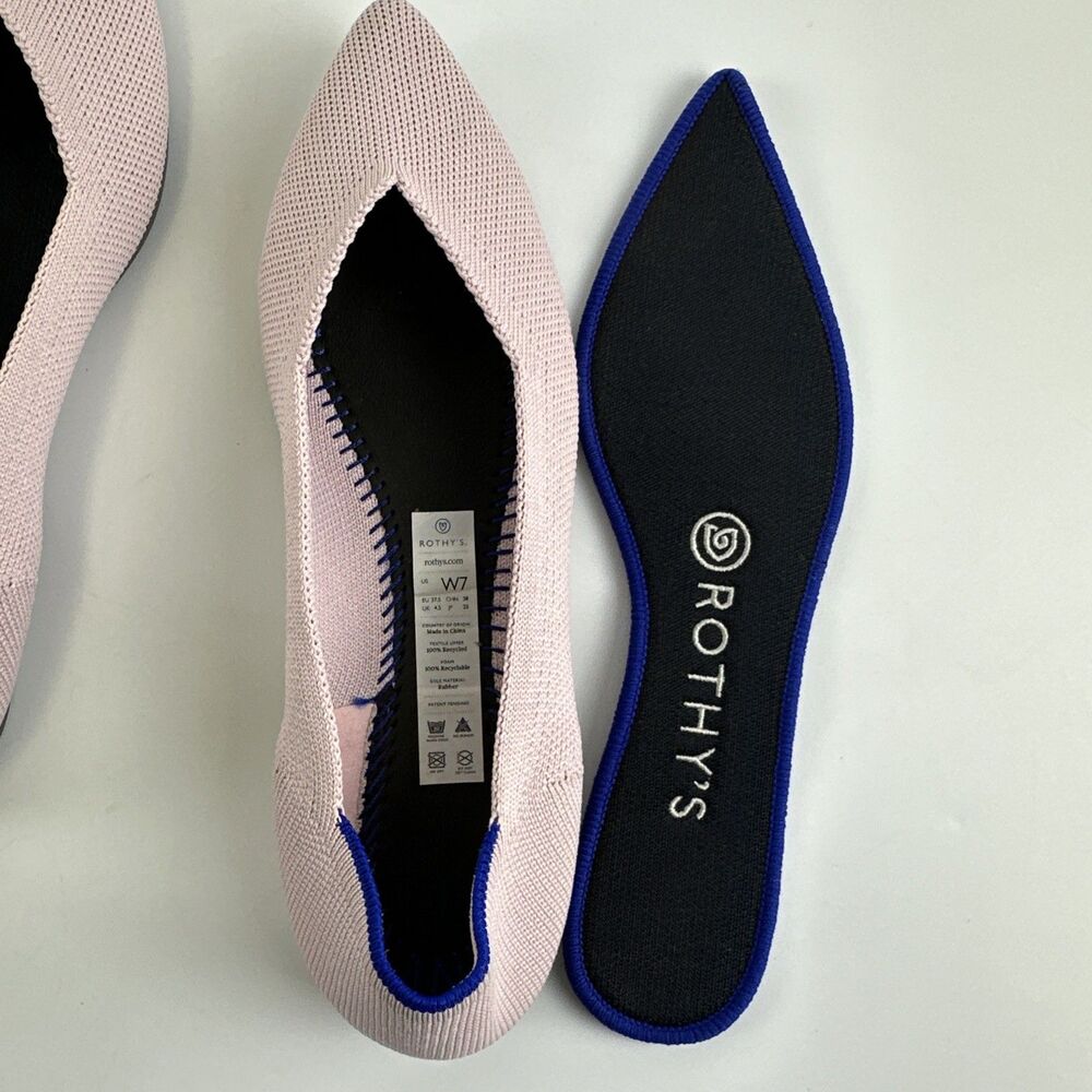 Rothys The Point Flat Petal Pink Slip On Fabric Comfort Lightweight Womens 7 - Picture 7 of 11